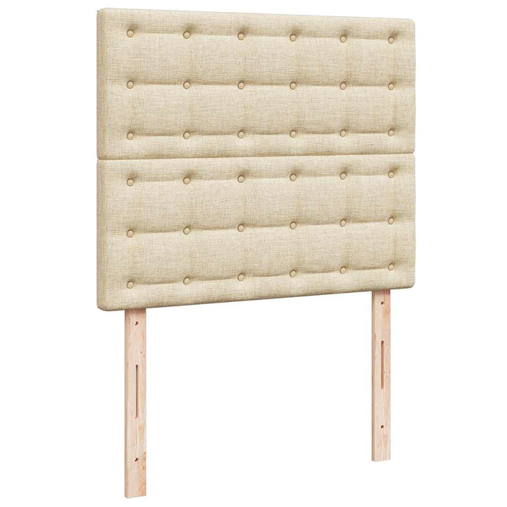 osmannisk sengeramme med madras 120x200 cm stof cremefarvet