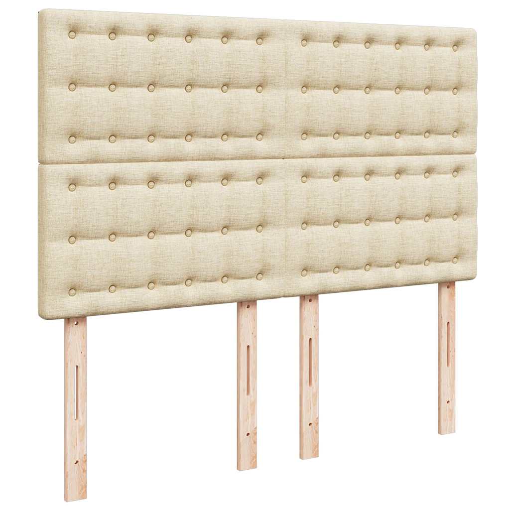 osmannisk sengeramme med madras 140x190 cm stof cremefarvet