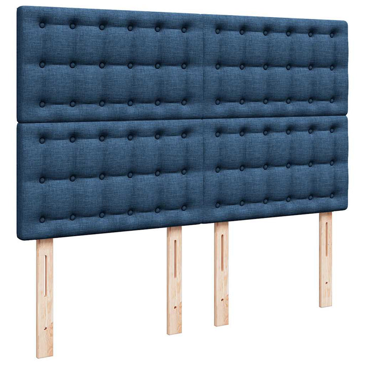 osmannisk sengeramme med madras 140x200 cm stof blå