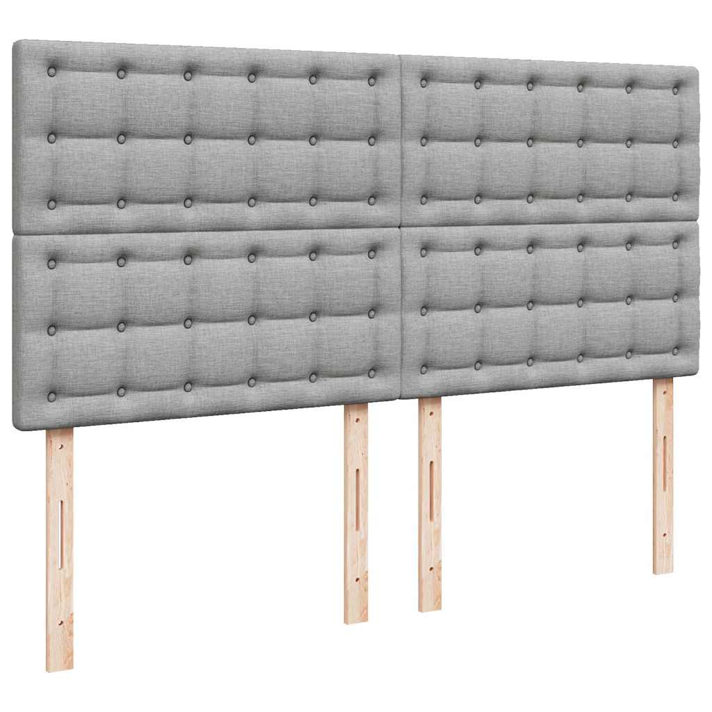 osmannisk sengeramme med madras 160x200 cm stof lysegrå