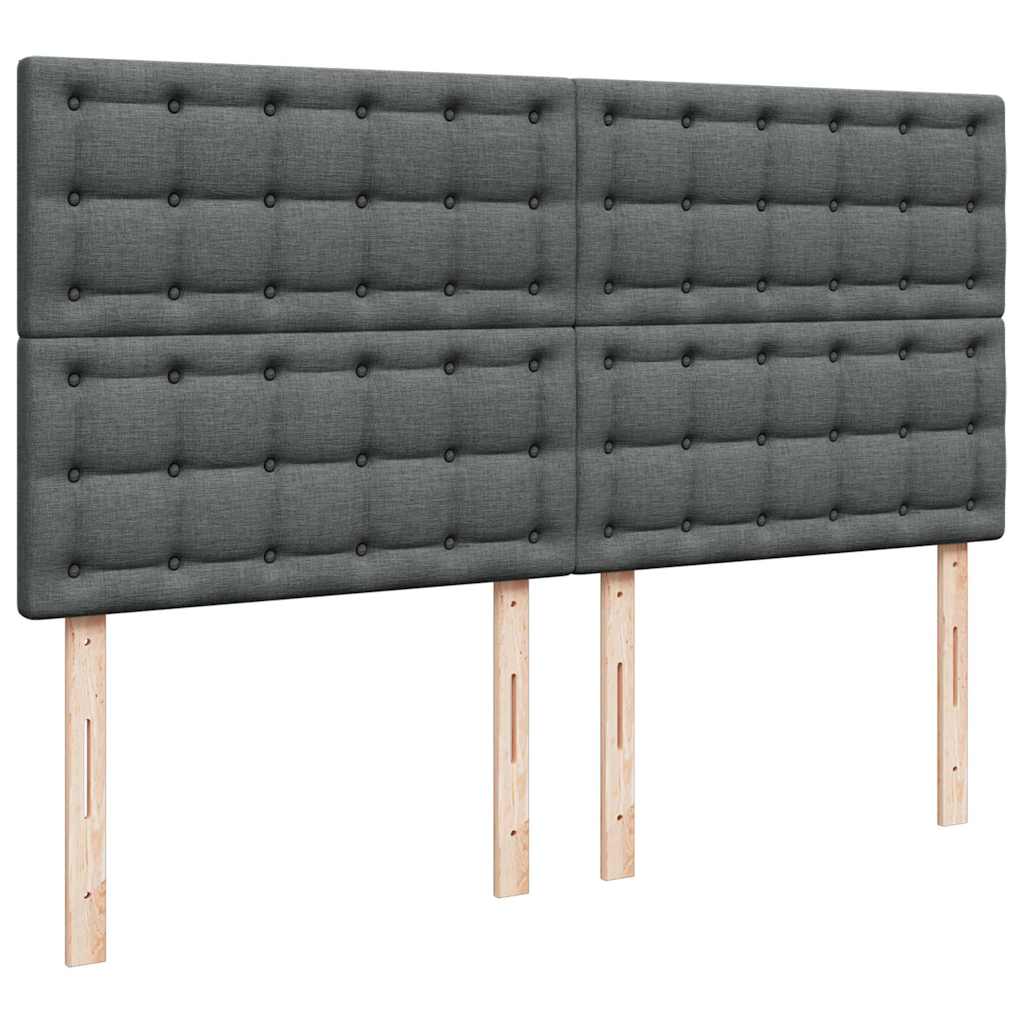 osmannisk sengeramme med madrasser 200x200 cm stof mørkegrå