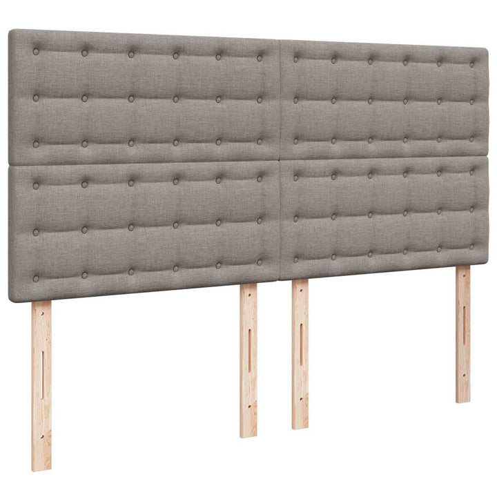 osmannisk sengeramme med madrasser 200x200 cm stof gråbrun