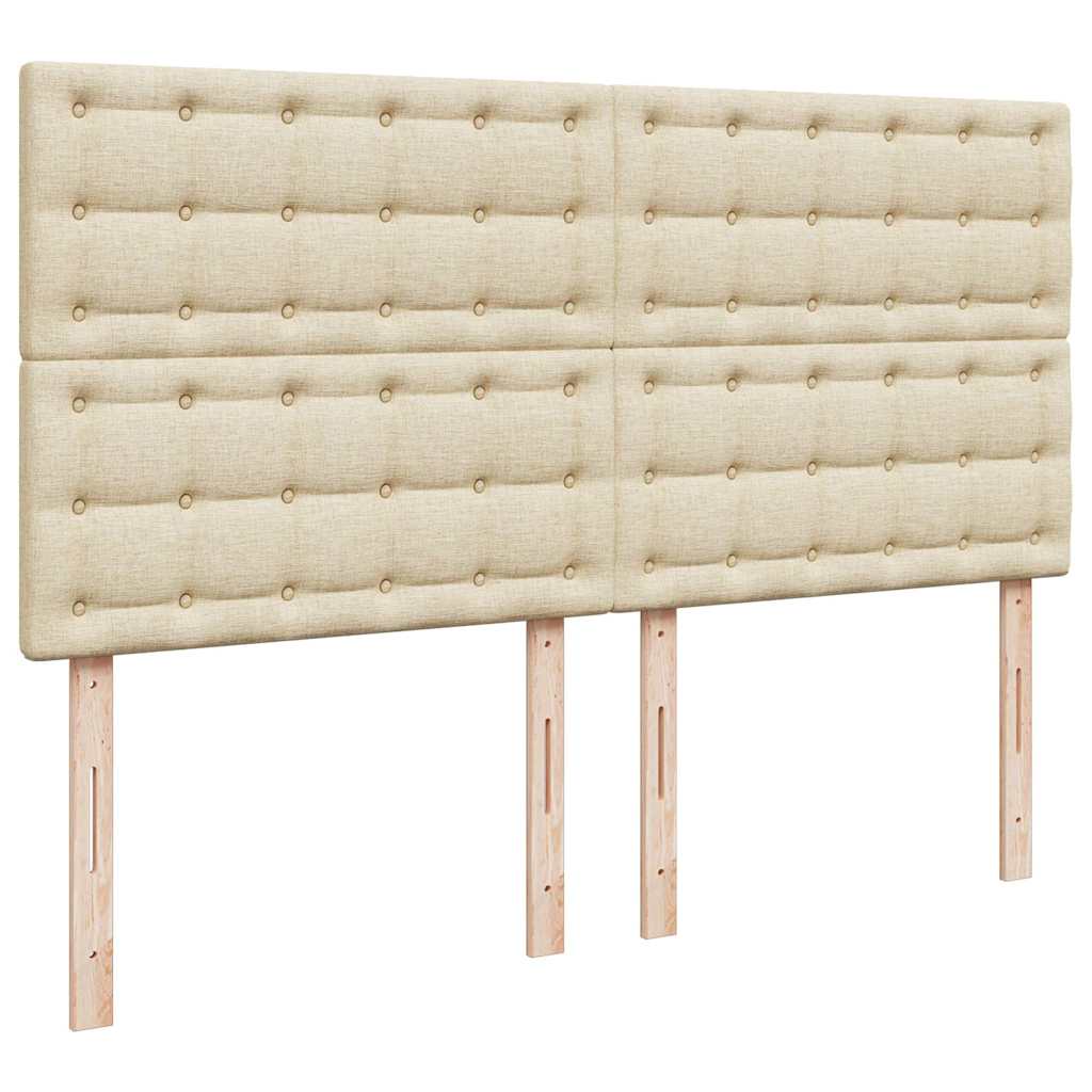 osmannisk sengeramme med madrasser 200x200 cm stof cremefarvet