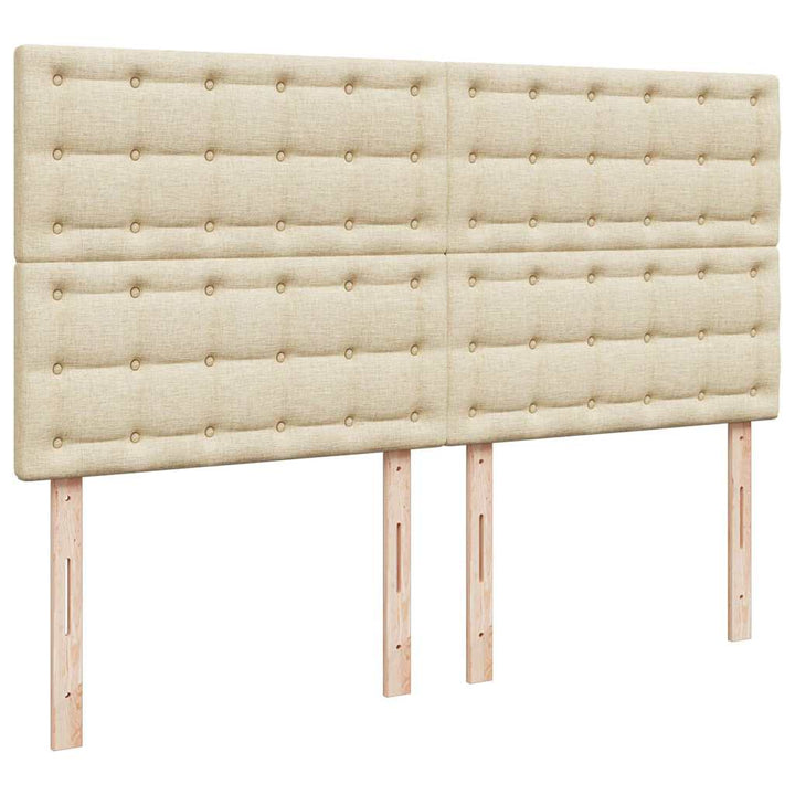 osmannisk sengeramme med madrasser 200x200 cm stof cremefarvet