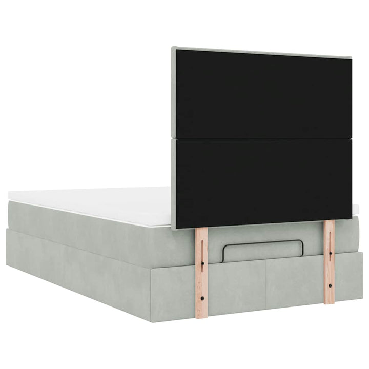 osmannisk sengeramme med madrasser 120x200 cm fløjl lysegrå