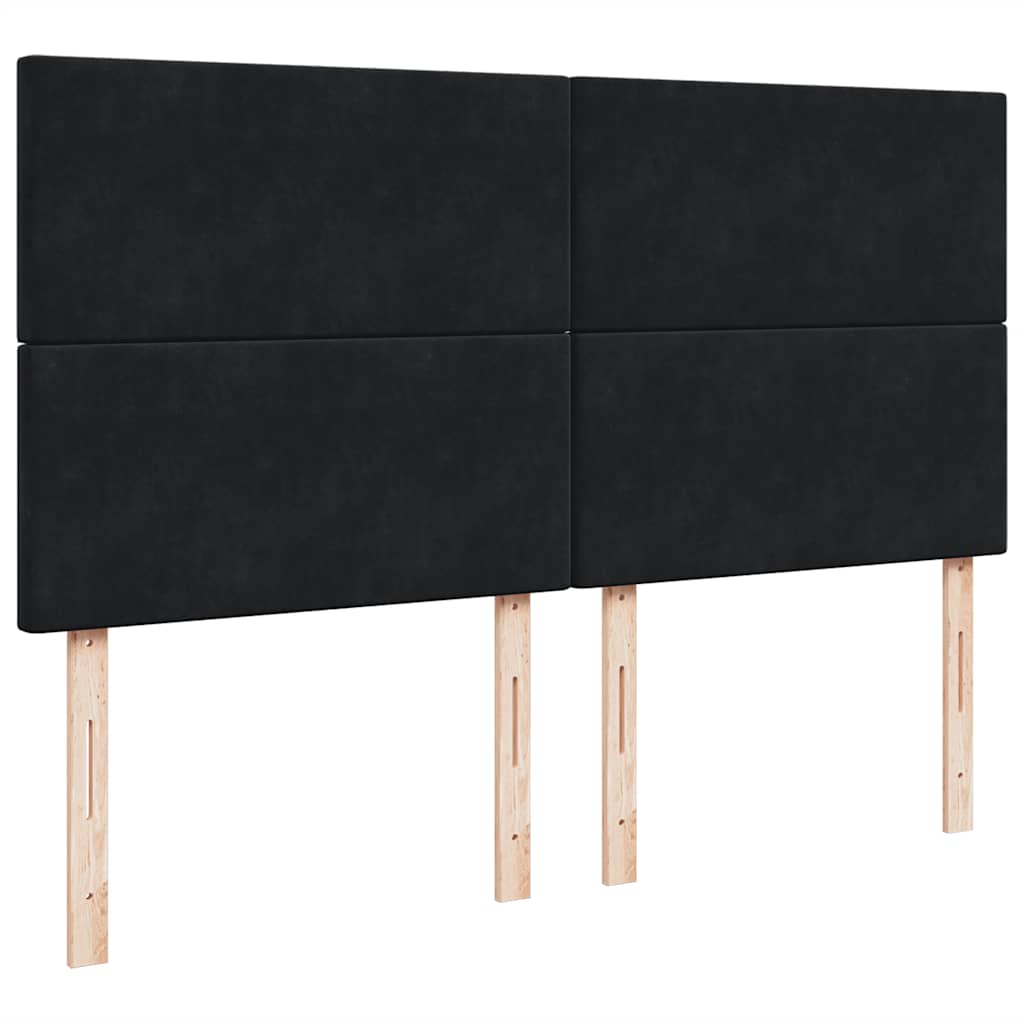 osmannisk sengeramme med madrasser 180x200 cm fløjl sort