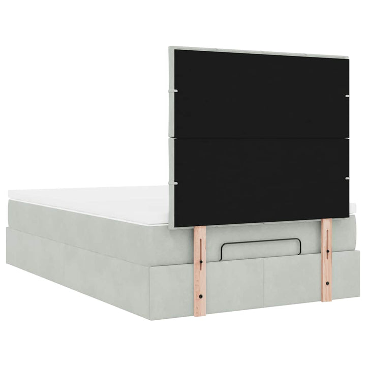 osmannisk sengeramme med madrasser 120x200 cm fløjl lysegrå