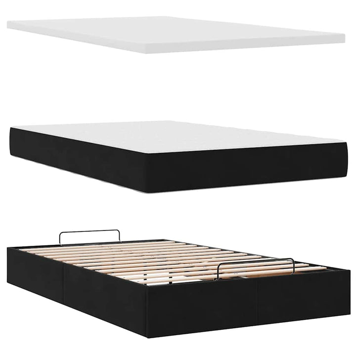 osmannisk sengeramme med madrasser 120x200 cm fløjl sort
