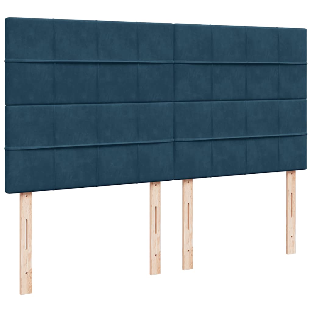 osmannisk sengeramme med madrasser 180x200 cm fløjl mørkeblå