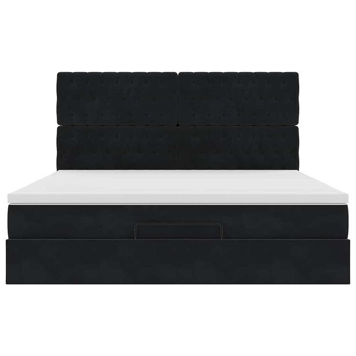 osmannisk sengeramme med madrasser 160x200 cm fløjl sort
