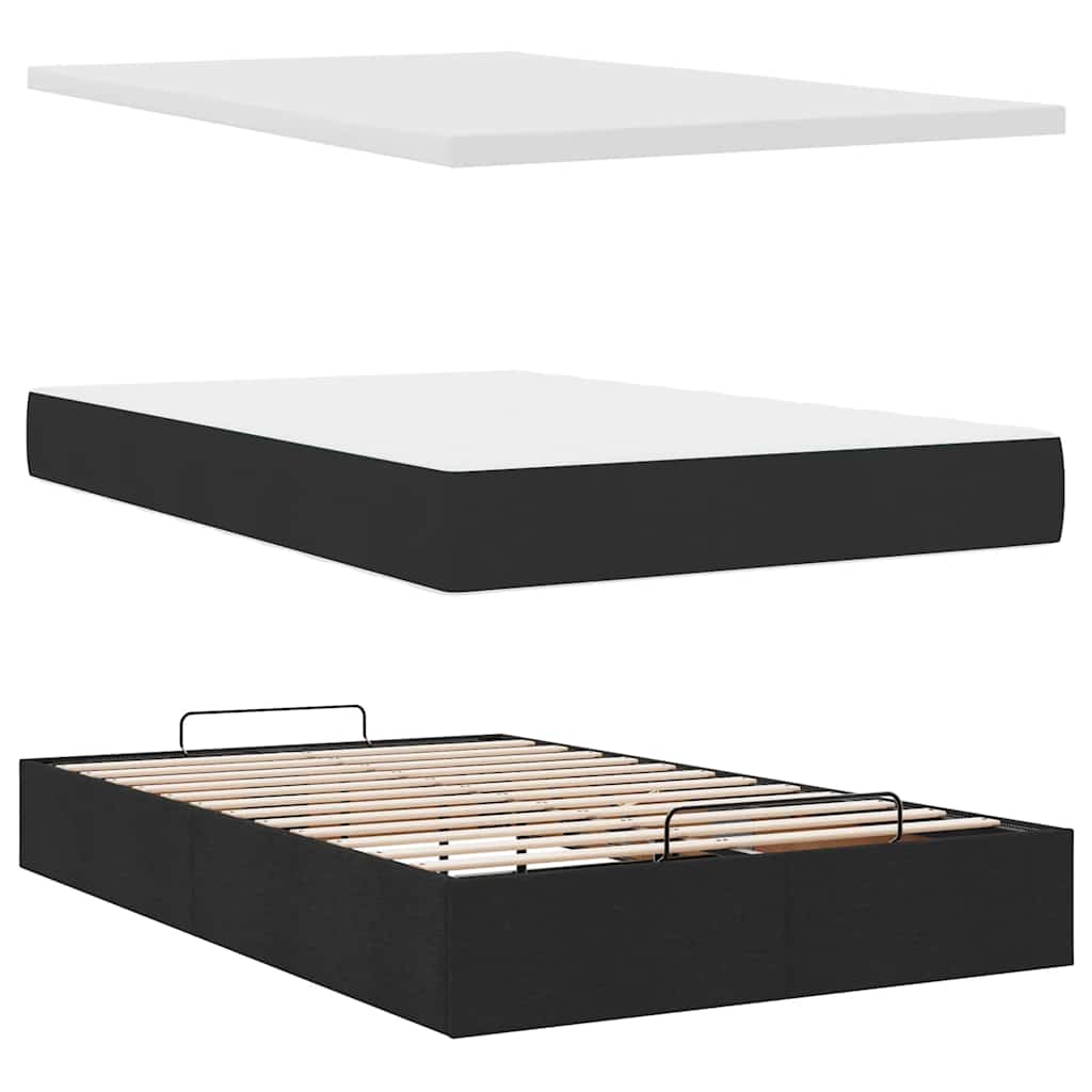 osmannisk sengeramme med madrasser 120x200 cm fløjl sort