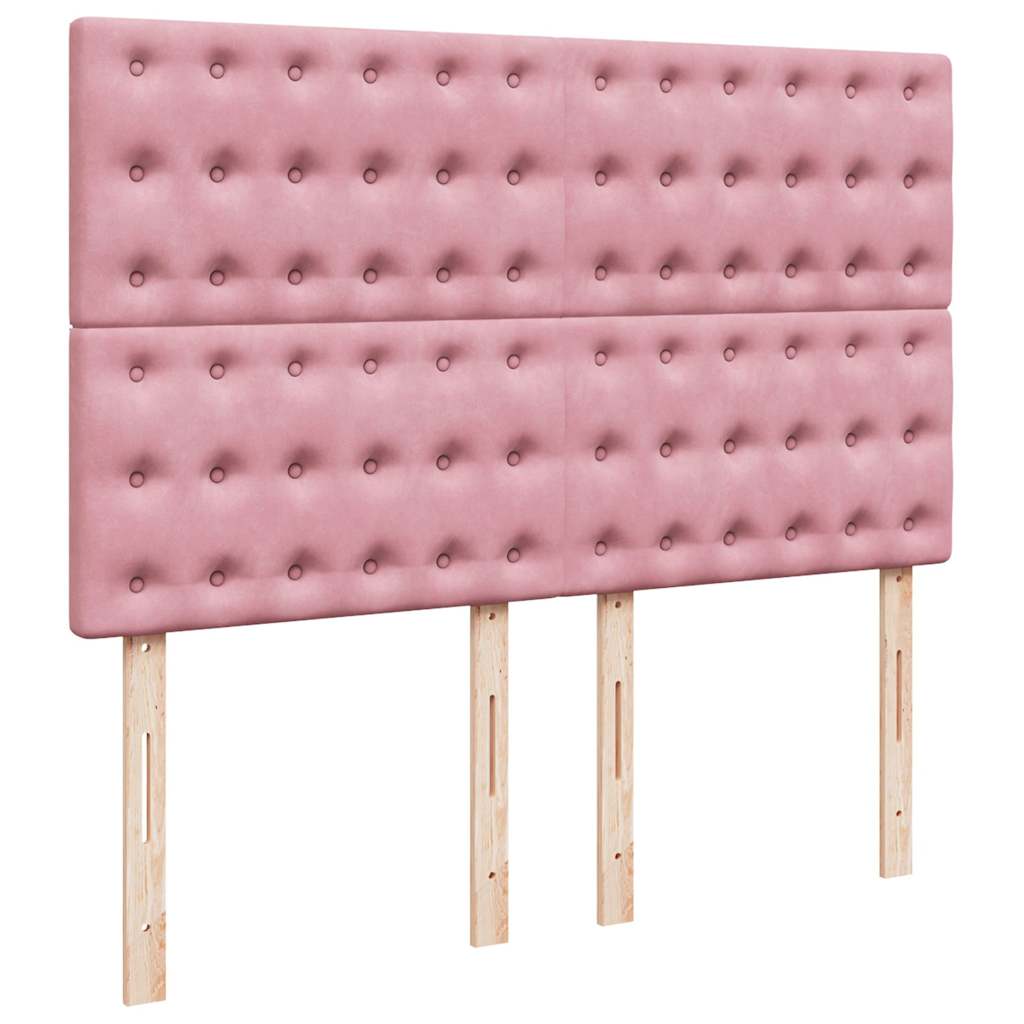 osmannisk sengeramme med madrasser 140x190 cm fløjl lyserød