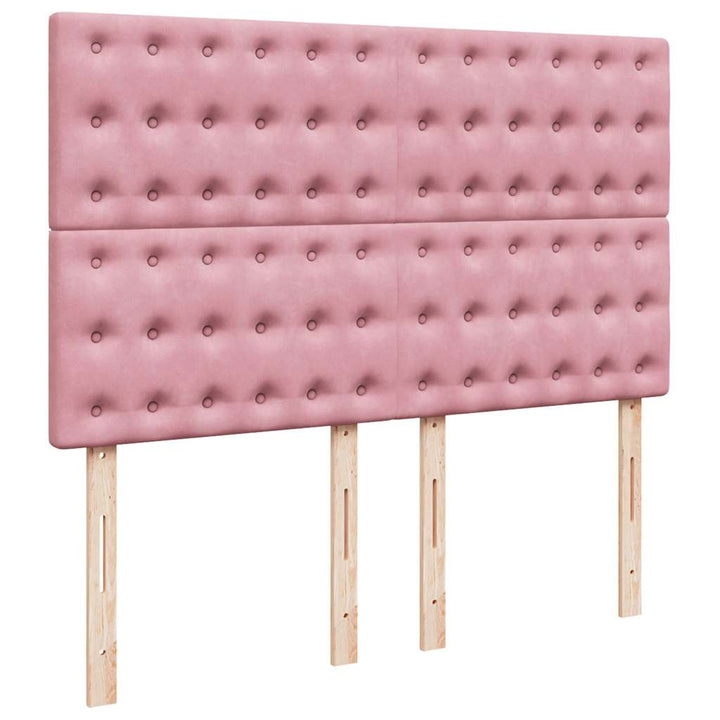 osmannisk sengeramme med madrasser 140x190 cm fløjl lyserød
