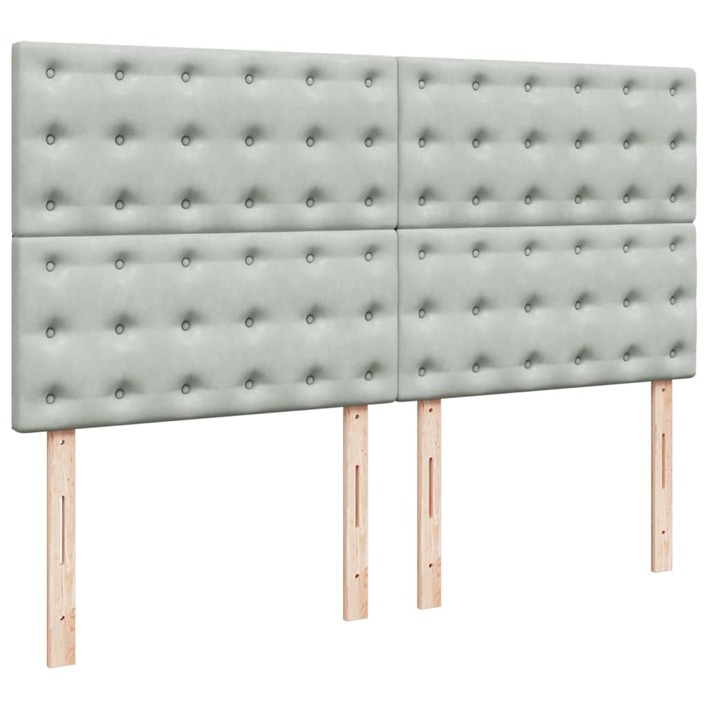 osmannisk sengeramme med madrasser 180x200 cm fløjl lysegrå
