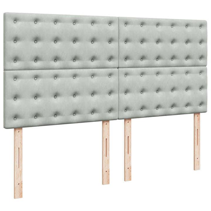 osmannisk sengeramme med madrasser 180x200 cm fløjl lysegrå