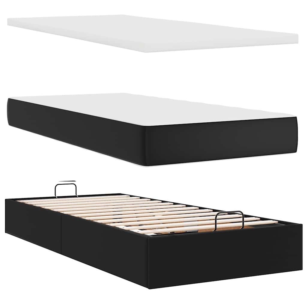 osmannisk sengeramme med madrasser 160x200 cm kunstlæder sort