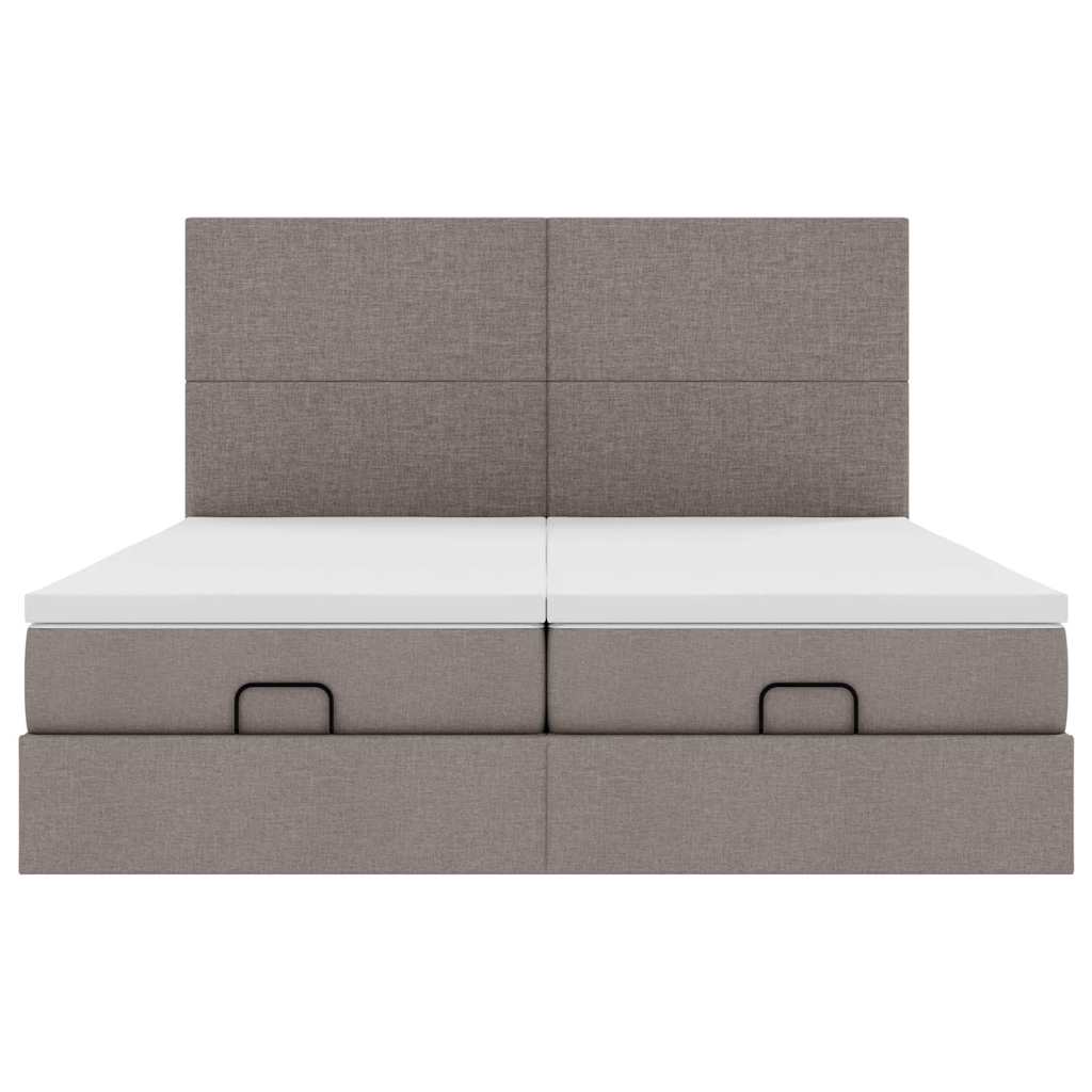 osmannisk sengeramme med madrasser 180x200 cm stof gråbrun