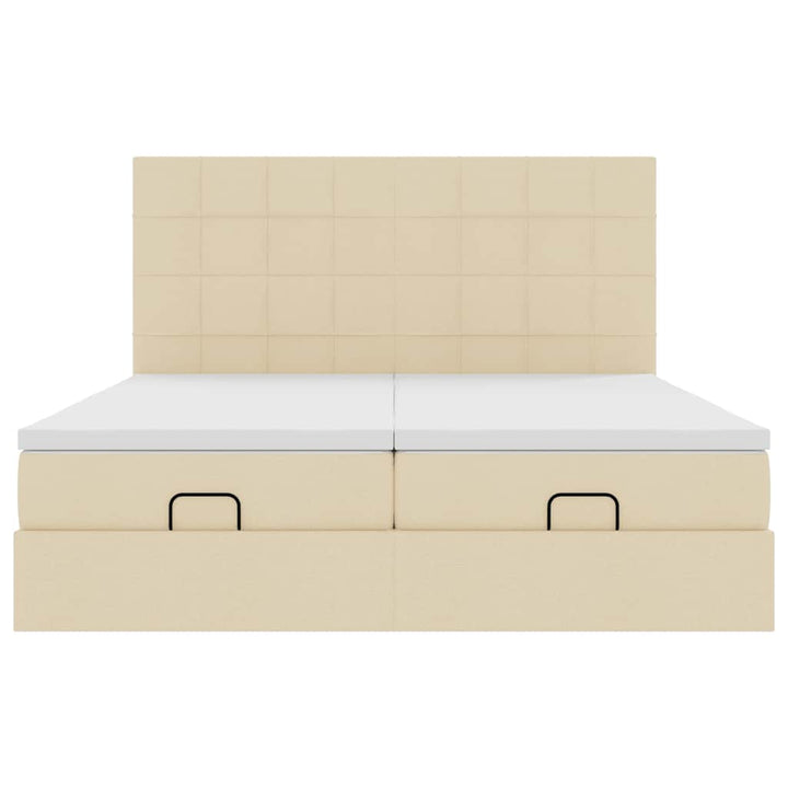 osmannisk sengeramme med madrasser 160x200 cm stof cremefarvet