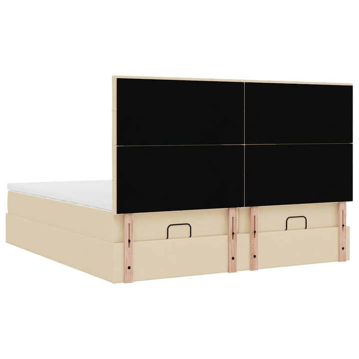 osmannisk sengeramme med madrasser 160x200 cm stof cremefarvet