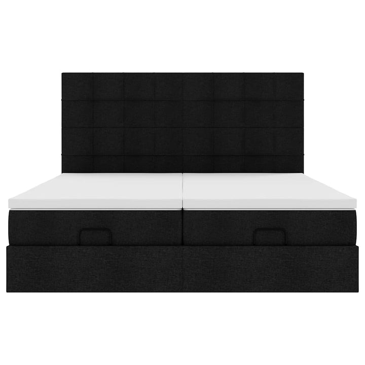 osmannisk sengeramme med madrasser 180x200 cm stof sort