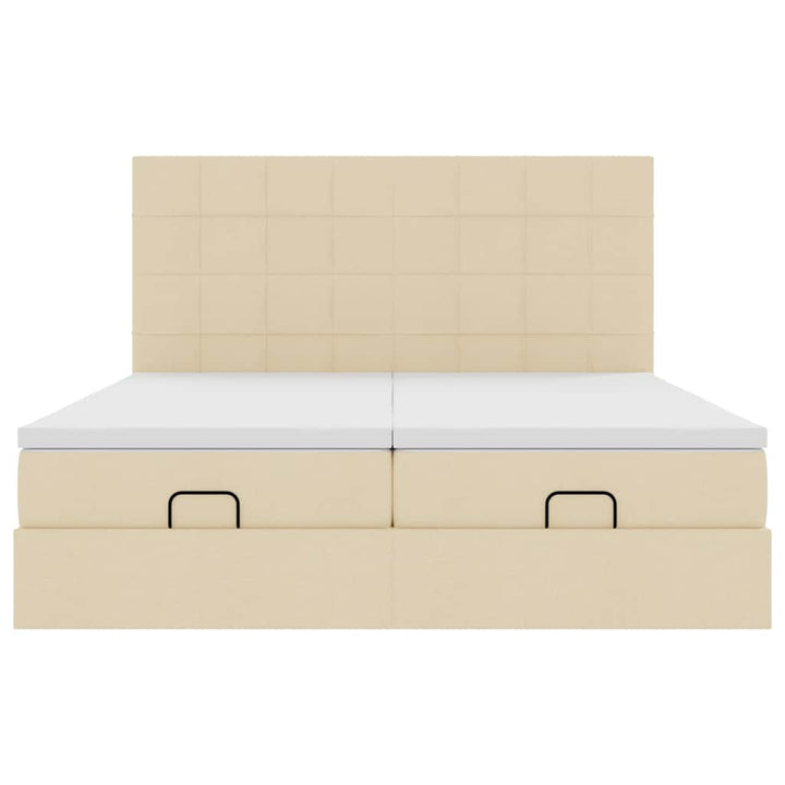 osmannisk sengeramme med madrasser 180x200 cm stof cremefarvet