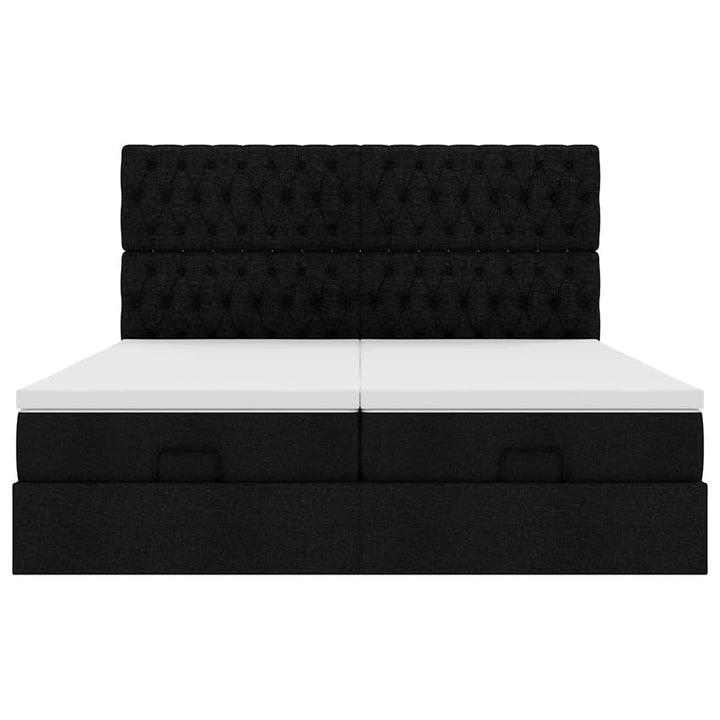 osmannisk sengeramme med madrasser 180x200 cm stof sort