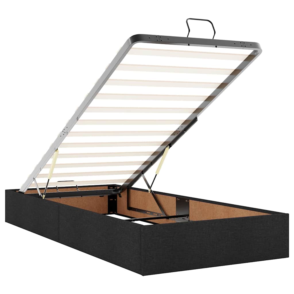 osmannisk sengeramme med madrasser 180x200 cm stof sort