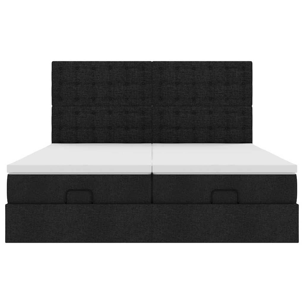 osmannisk sengeramme med madrasser 160x200 cm stof sort