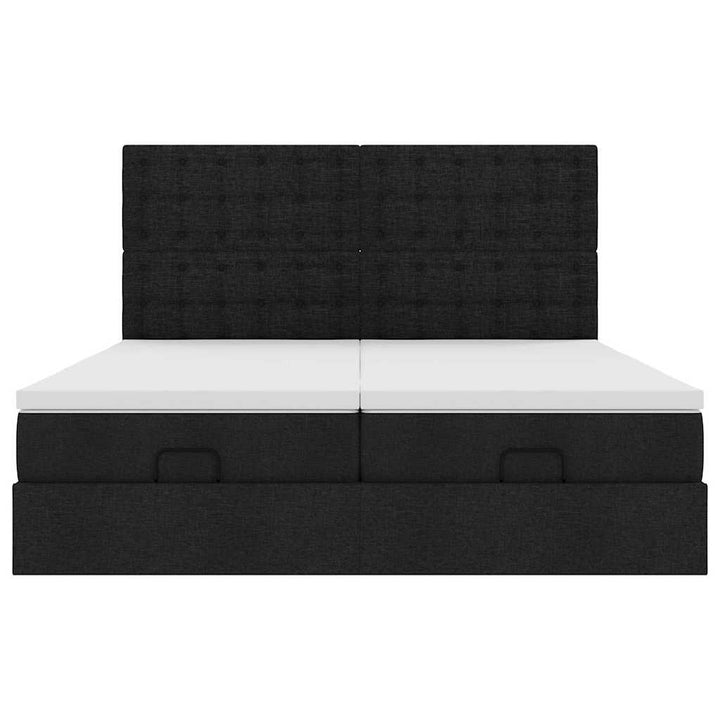osmannisk sengeramme med madrasser 160x200 cm stof sort