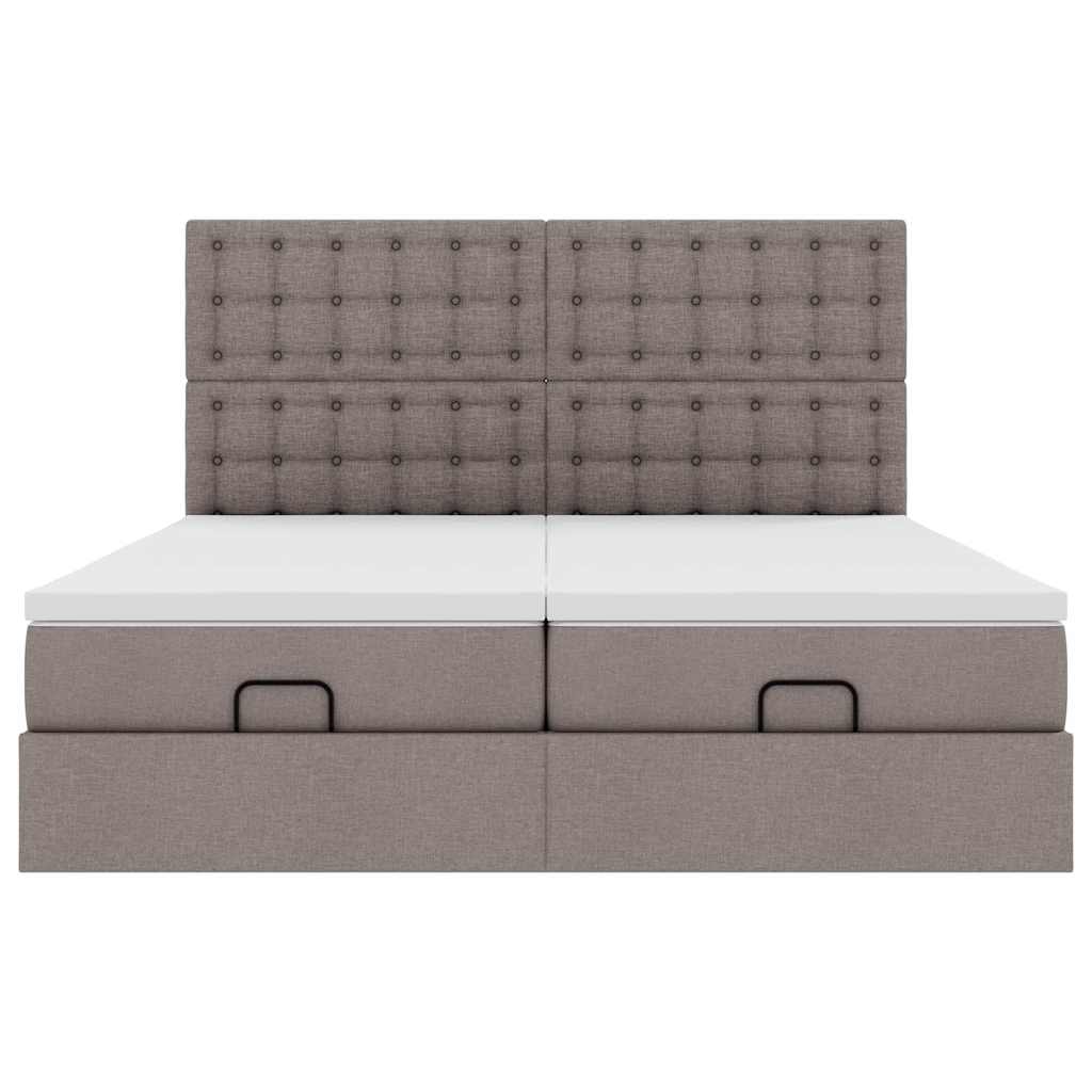 osmannisk sengeramme med madrasser 160x200 cm stof gråbrun
