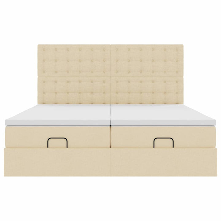 osmannisk sengeramme med madrasser 160x200 cm stof cremefarvet