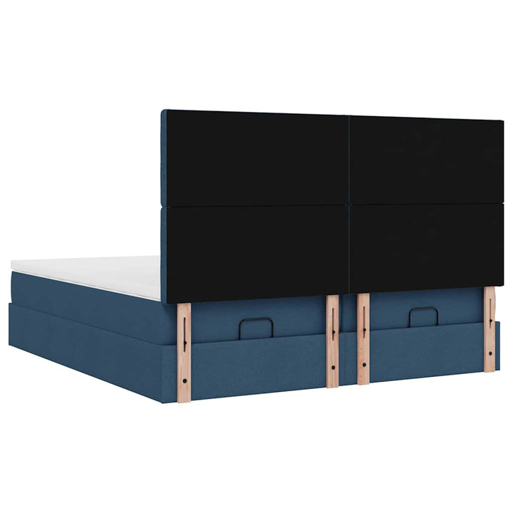 osmannisk sengeramme med madrasser 180x200 cm stof blå
