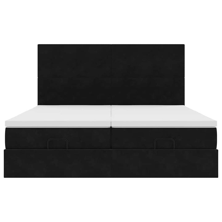 osmannisk sengeramme med madrasser 160x200 cm fløjl sort
