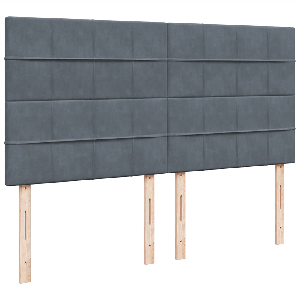 osmannisk sengeramme med madrasser 180x200 cm fløjl mørkegrå