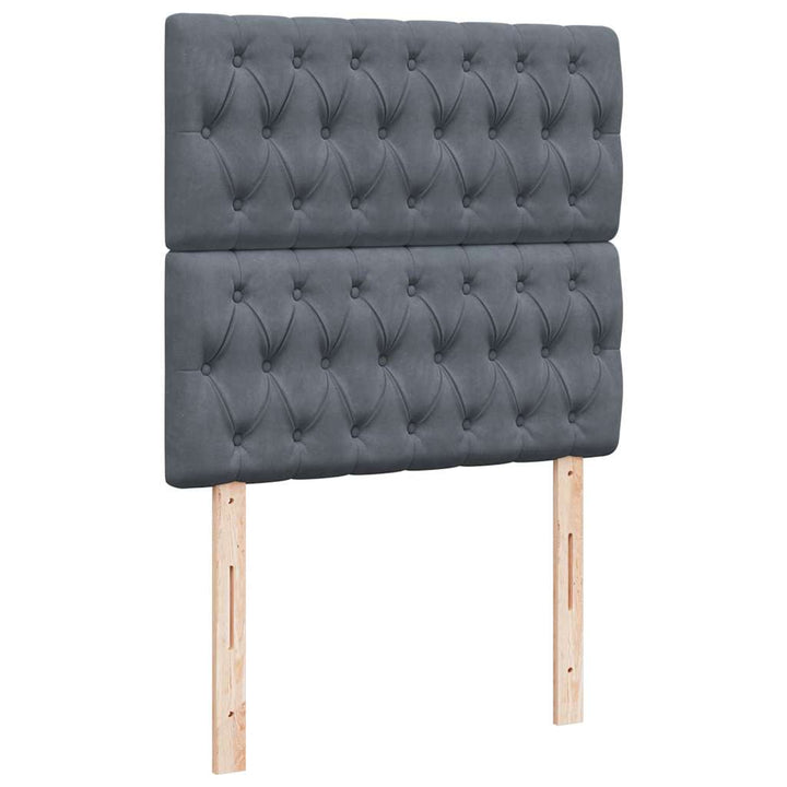 osmannisk sengeramme med madrasser 180x200 cm fløjl mørkegrå