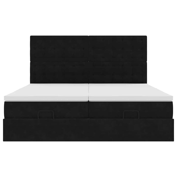 osmannisk sengeramme med madrasser 160x200 cm fløjl sort