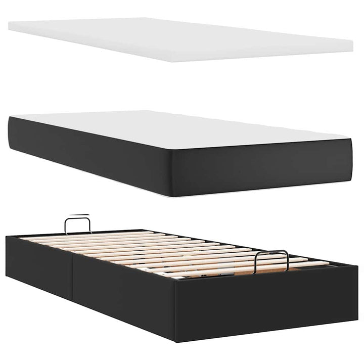 osmannisk sengeramme med madras 80x200 cm kunstlæder sort