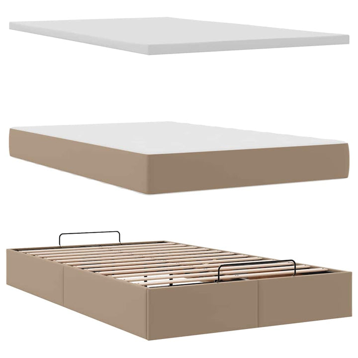 osmannisk sengeramme med madras 120x190cm kunstlæder