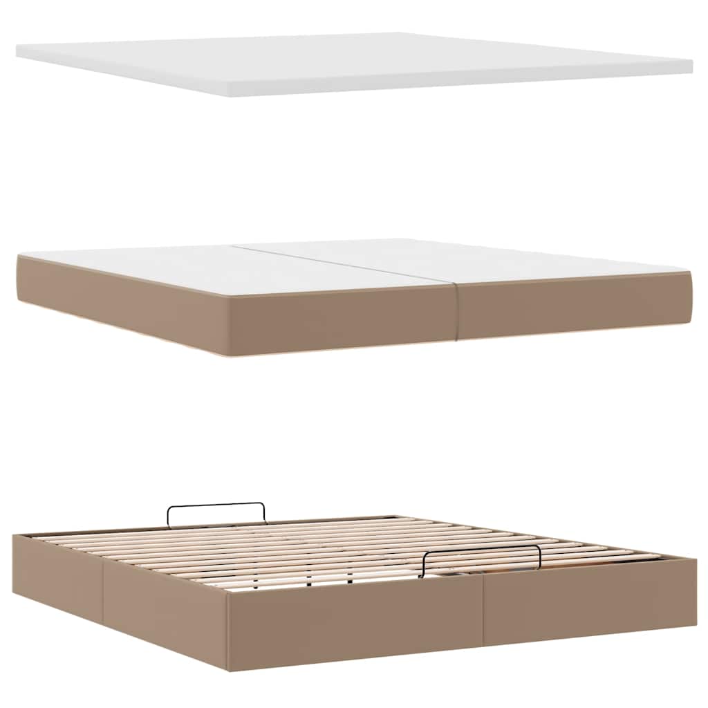 osmannisk sengeramme med madrasser 200x200cm kunstlæder