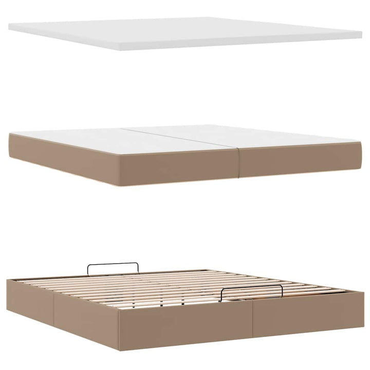 osmannisk sengeramme med madrasser 200x200cm kunstlæder
