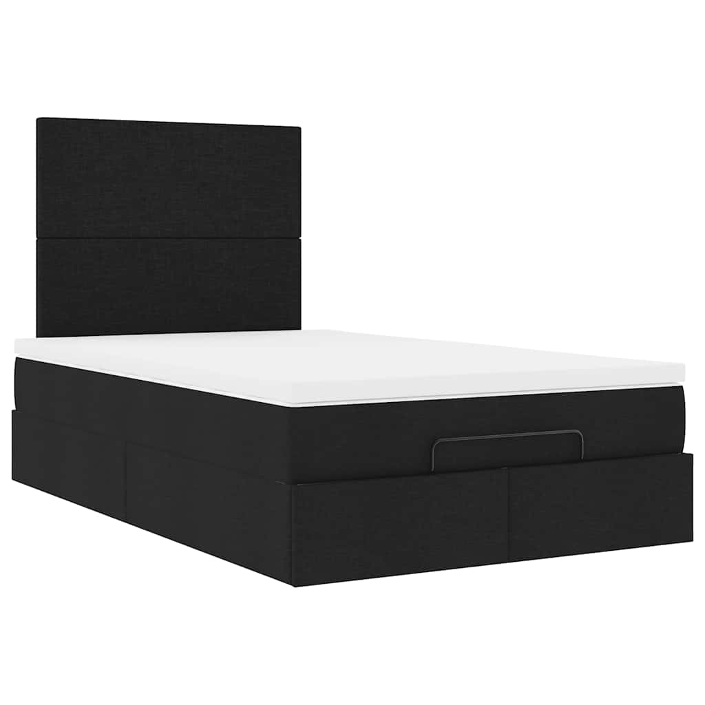 osmannisk sengeramme med madras 120x190 cm stof sort
