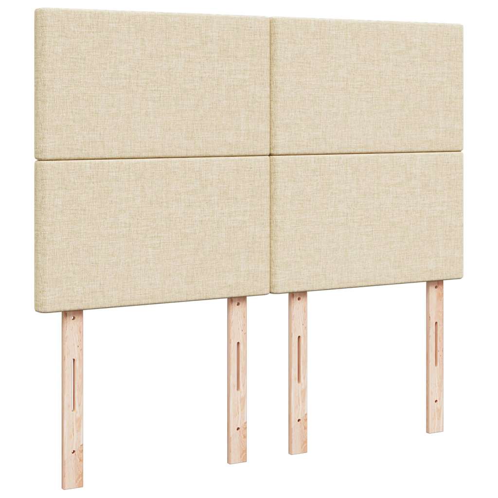 osmannisk sengeramme med madras 140x190 cm stof cremefarvet