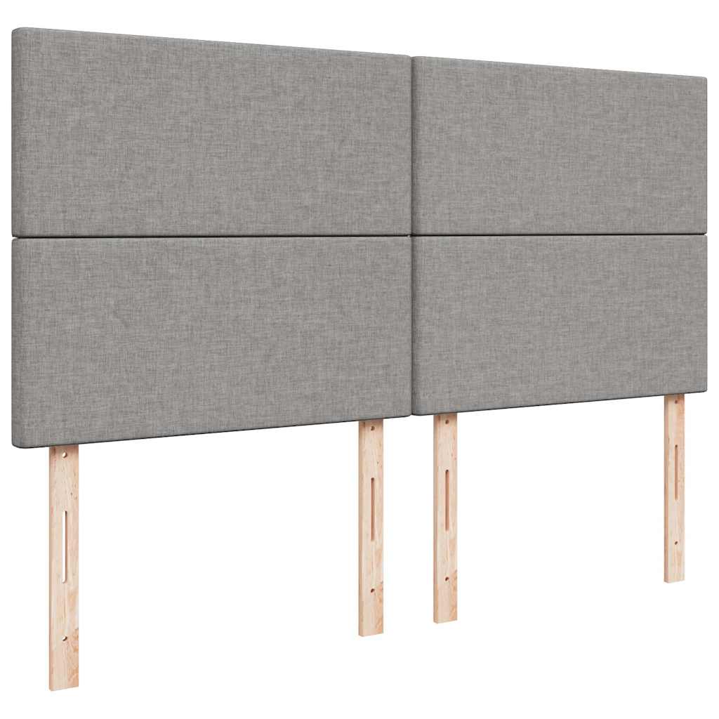 osmannisk sengeramme med madras 160x200 cm stof lysegrå