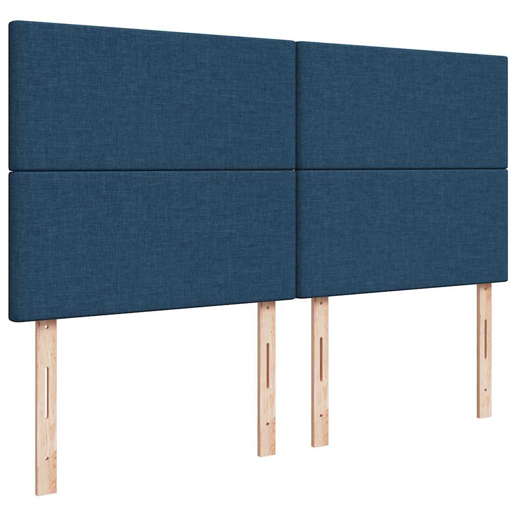 osmannisk sengeramme med madras 180x200 cm stof blå