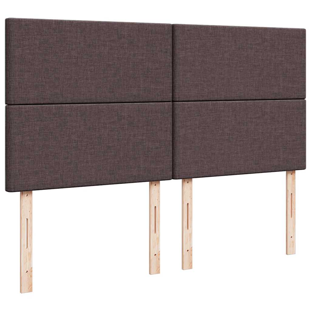 osmannisk sengeramme med madrasser 200x200 cm stof mørkebrun