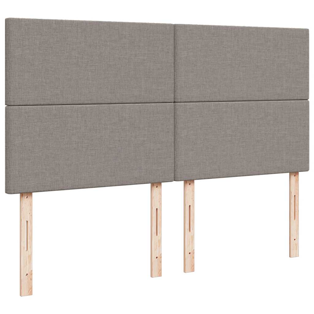 osmannisk sengeramme med madrasser 200x200 cm stof gråbrun