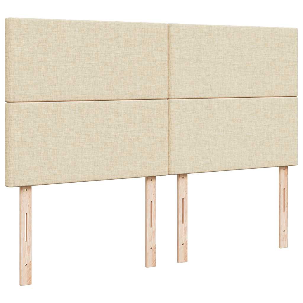 osmannisk sengeramme med madrasser 200x200 cm stof cremefarvet