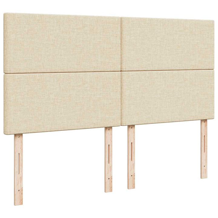 osmannisk sengeramme med madrasser 200x200 cm stof cremefarvet
