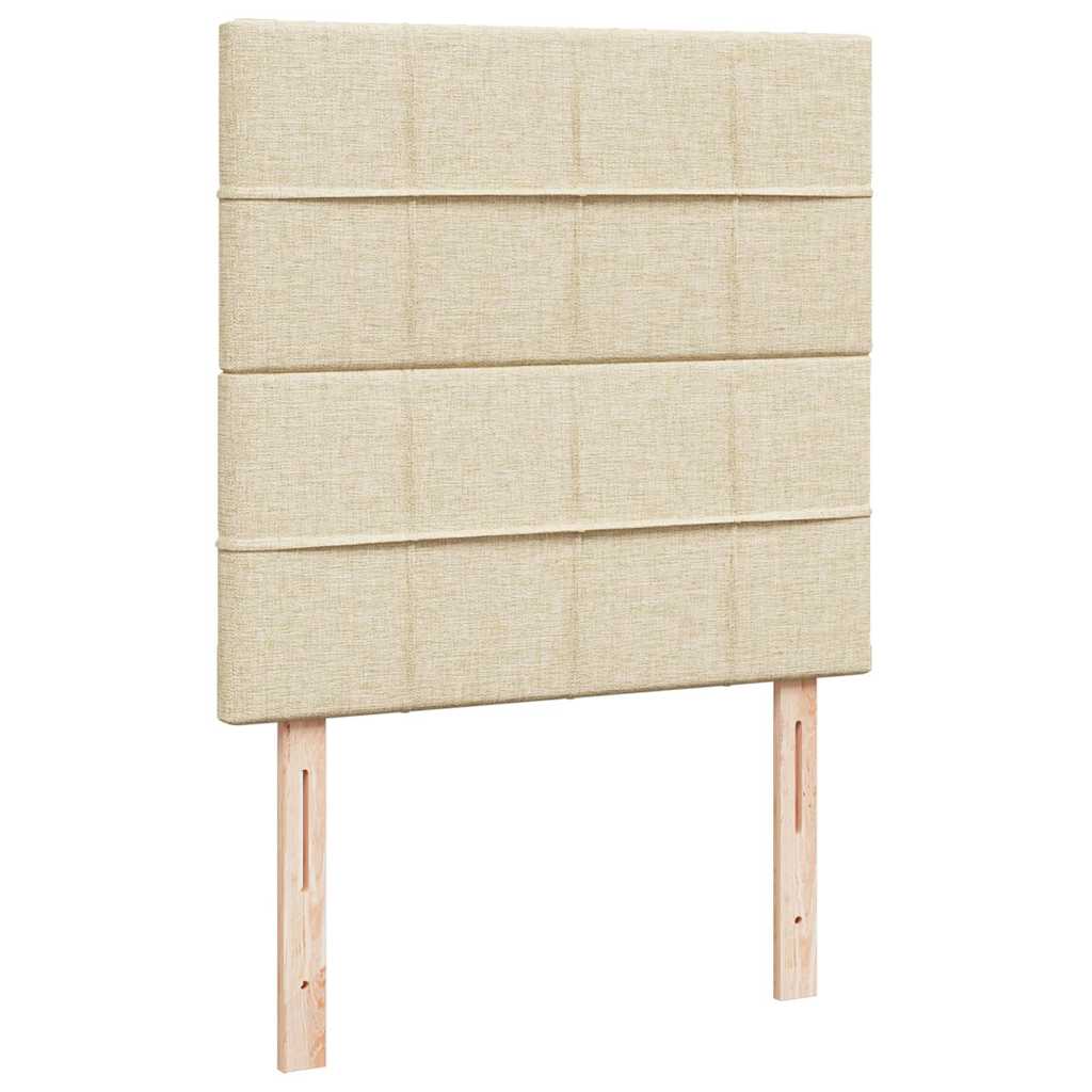 osmannisk sengeramme med madras 100x200 cm stof cremefarvet