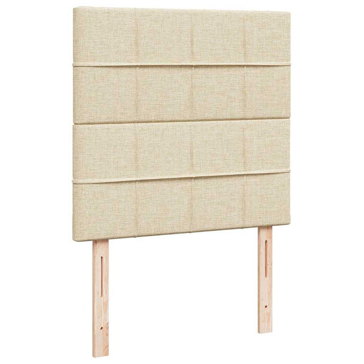 osmannisk sengeramme med madras 100x200 cm stof cremefarvet